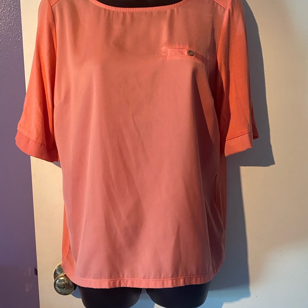 The Limited Peach Cuffed Sleeve Boxy Blouse Size Medium